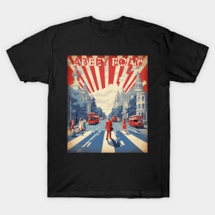 Abbey Road London Vintage Travel Tourism Poster T-Shirt